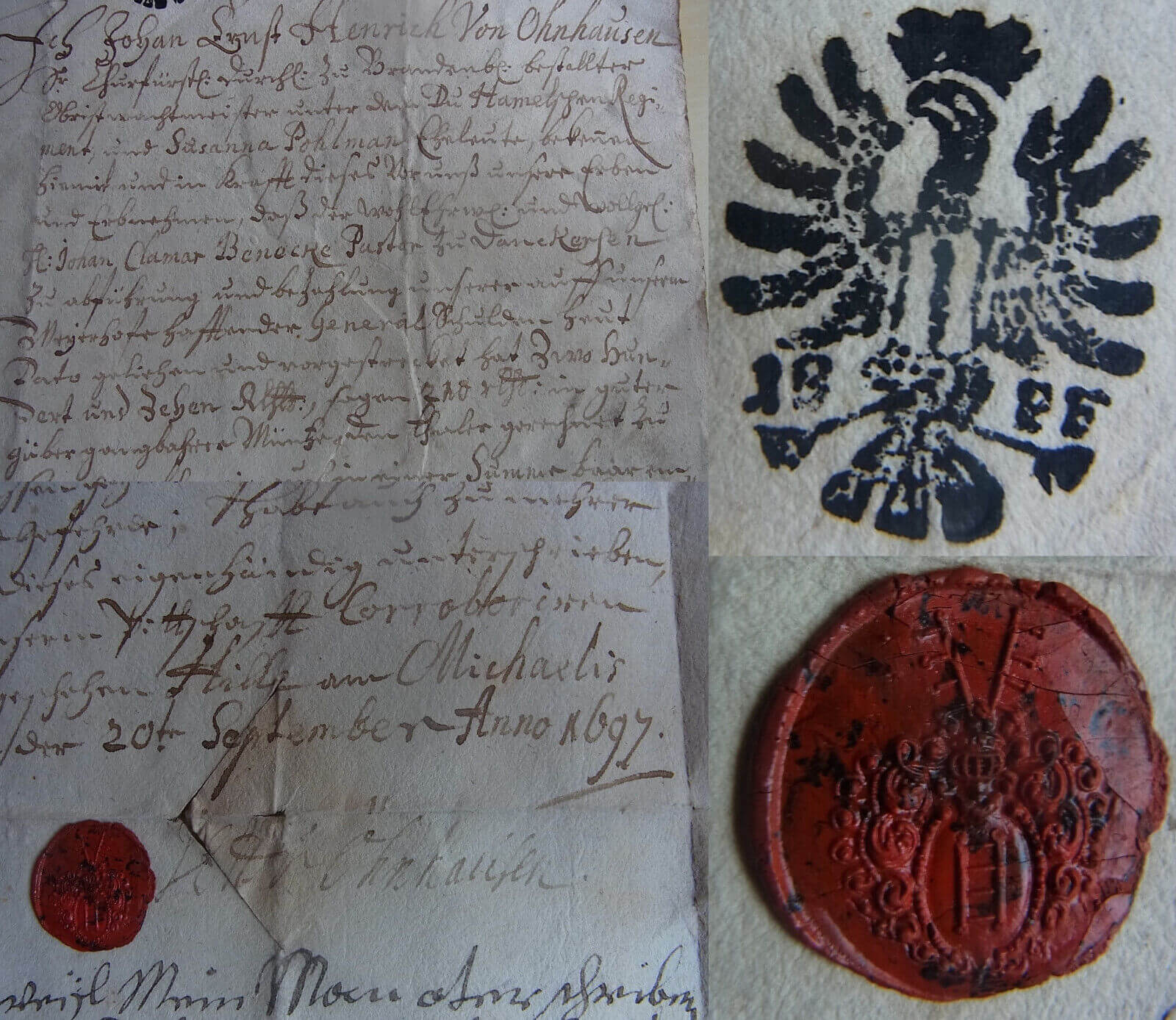 Promissory note from Hille 1697