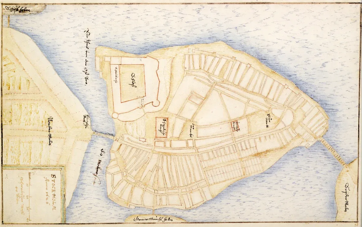 City plan for Gamla stan in 1626