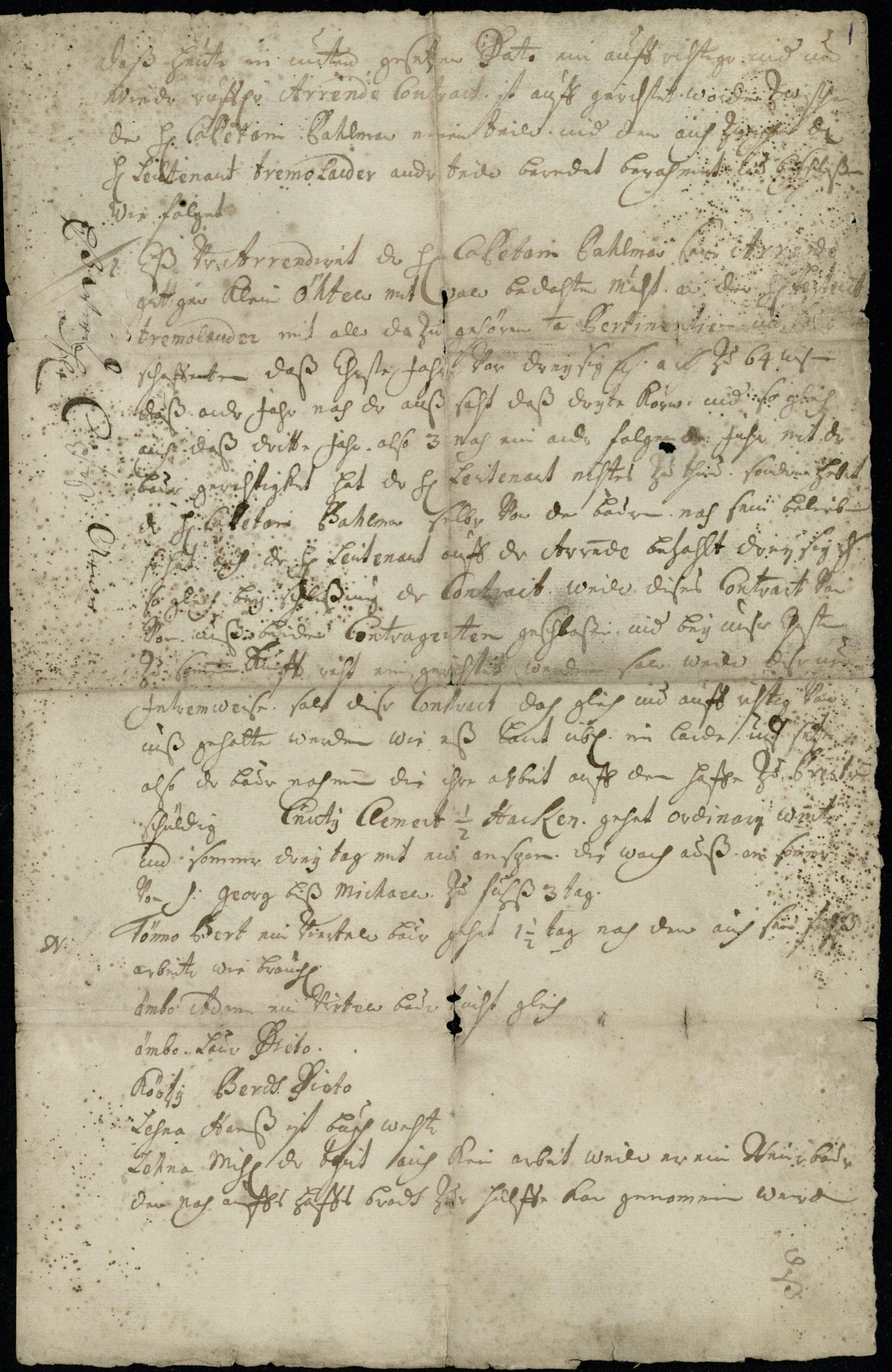 Fragment of the Väike-Öötla manor lease agreement