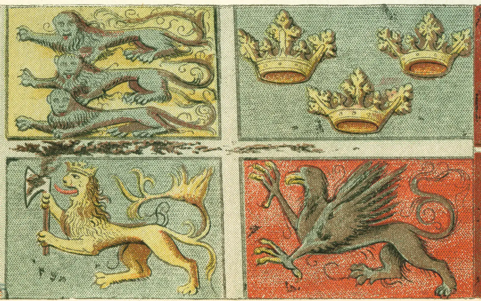 Flag displaying the arms of Denmark, Sweden, Norway and Pomerania