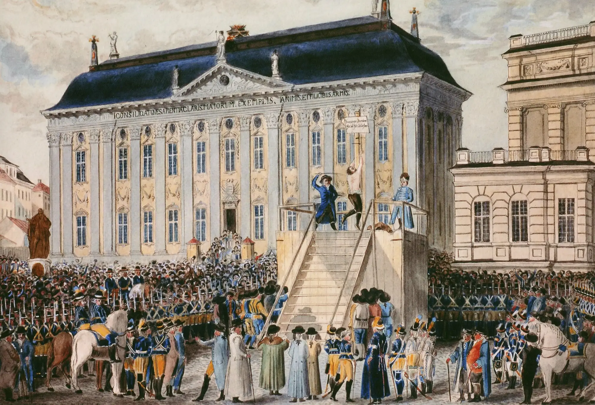 Anckarström is flogged at Riddarhustorget