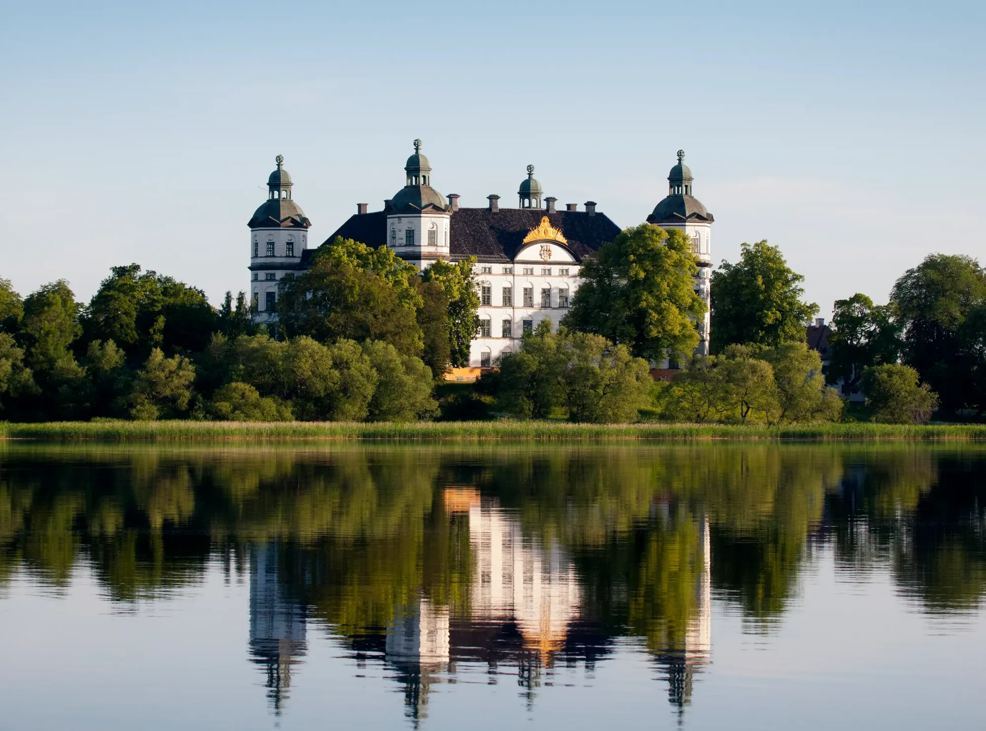 Skokloster Castle with reflection on Lake Mälaren