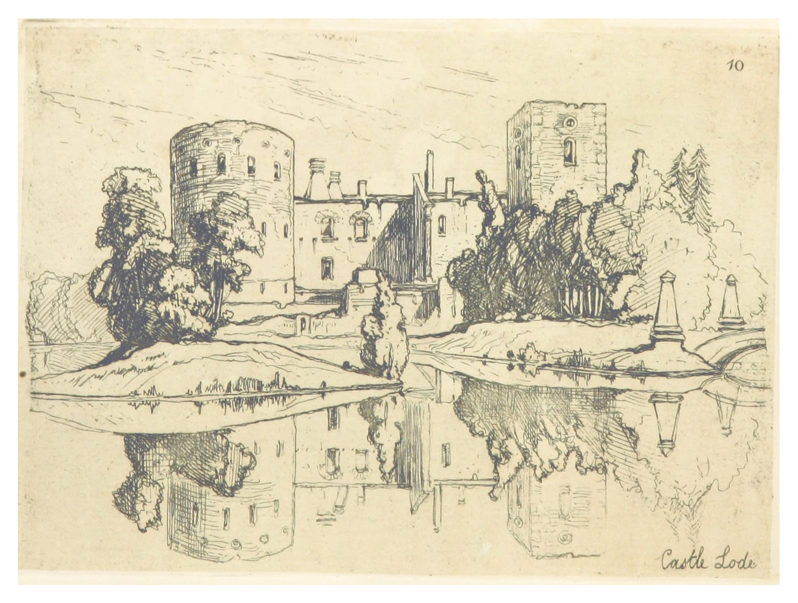 Illustration of the ruins of Lode Castle
