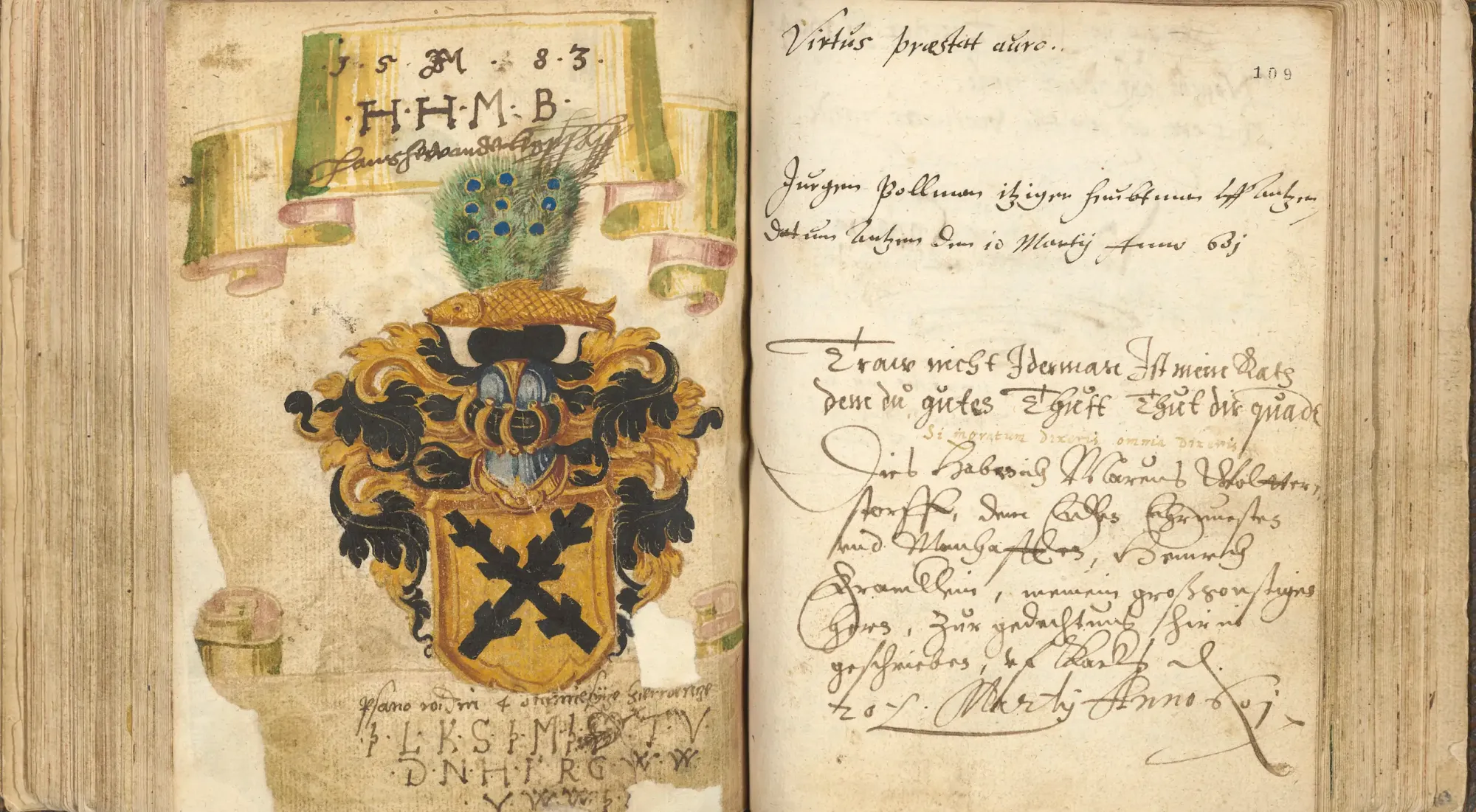 Jürgen Polman signing Henrik Frankelins Stammbuch, 1601