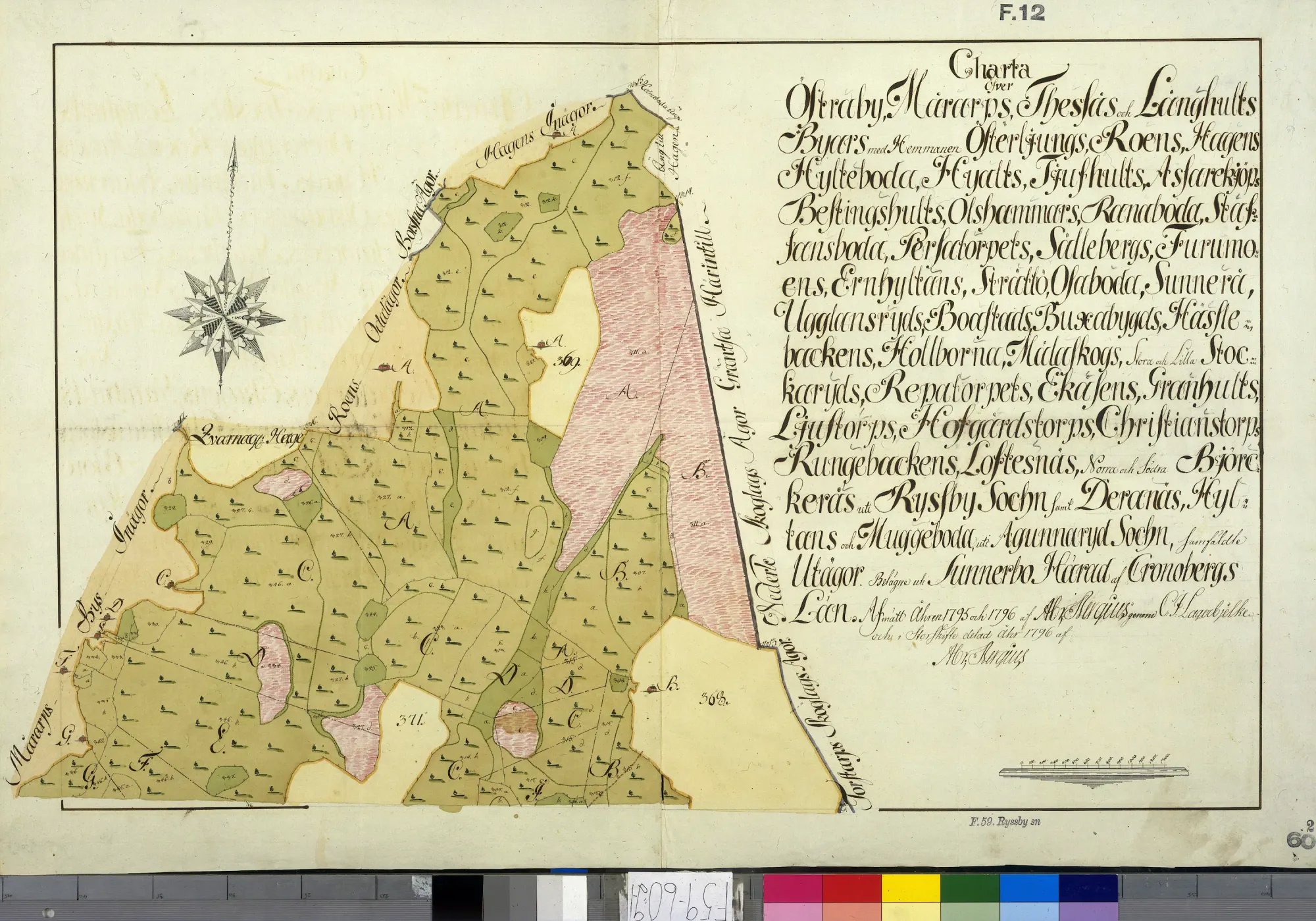 Storskifte - Östraby nr 1–9, Ryssby socken, 1795–1796