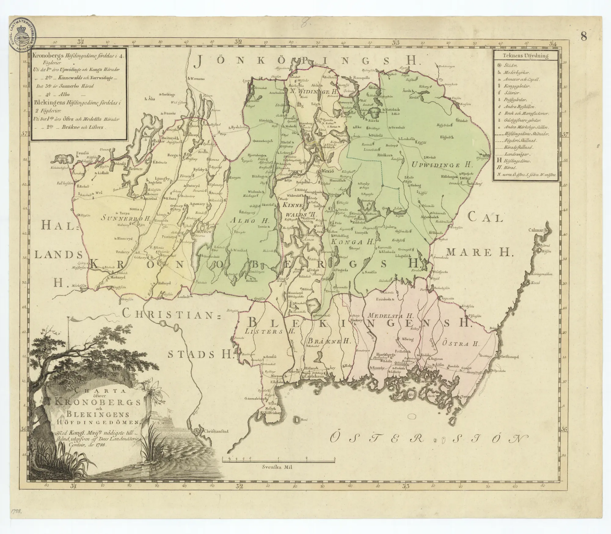 Generalkarta - Kronobergs och Blekinges län, 1788